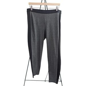 New Eileen Fisher Size XL Ankle Leggings Charcoal Herrinbgone Elastic Waist